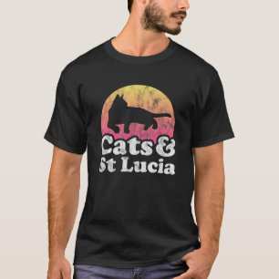Cats and St Lucia Men s or Women s Cat and Saint L T-Shirt