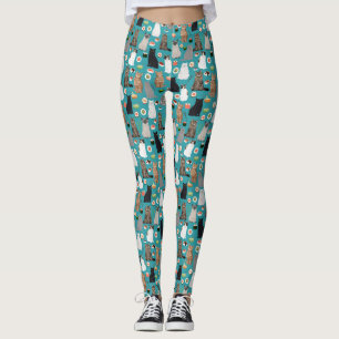 Cats and Sushi funny food pattern Leggings