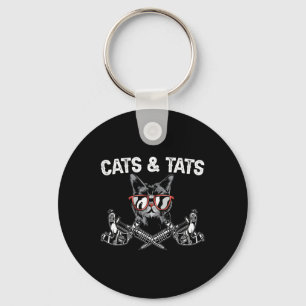 Cats And Tats Inking Tattoo Lover Tattooing Kitty Key Ring