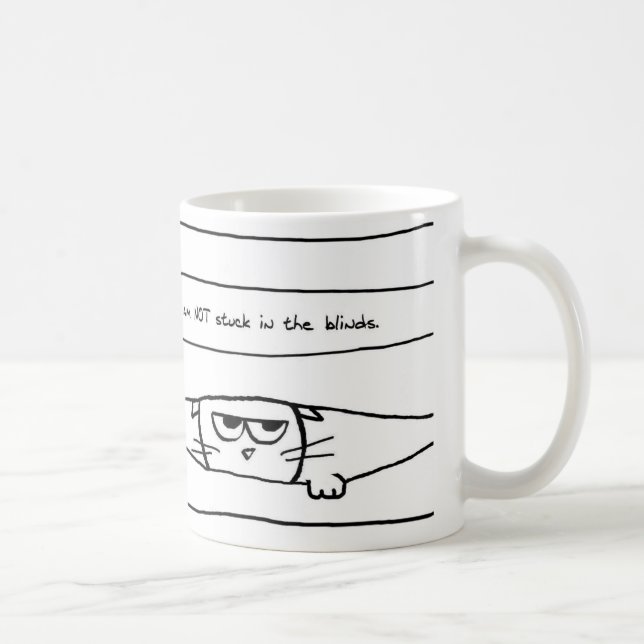 Cats and window blinds - Funny Cat Coffee Mug (Right)