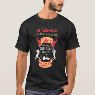 Cats And Wine  Cat Mum T-Shirt