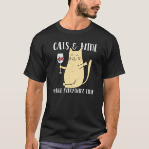 Cats And Wine Make Everything Fine Graphic Top