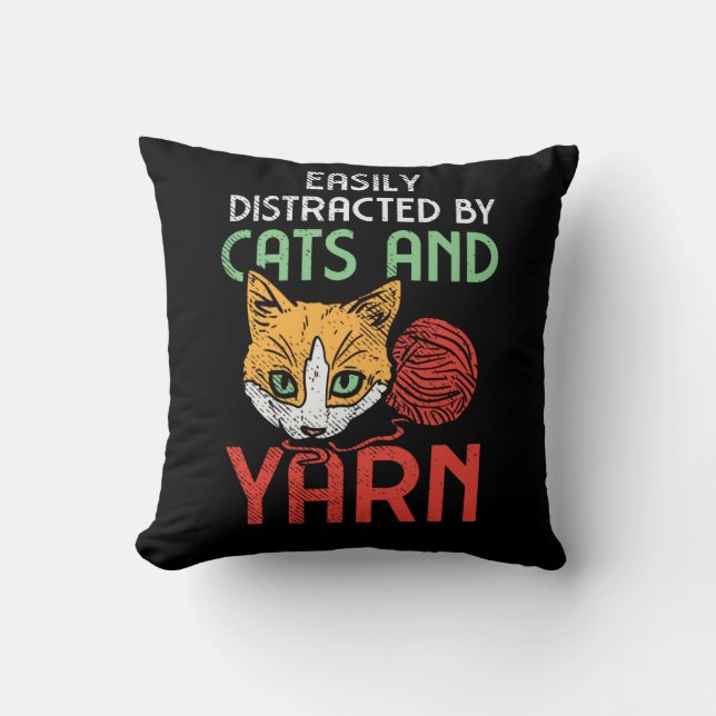 Cats And Yarn Cushion (Front)
