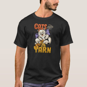 Cats And Yarn Knitting Sewers And Quilters Cat Cro T-Shirt