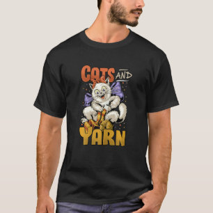 Cats And Yarn Knitting Sewers And Quilters Cat Cro T-Shirt