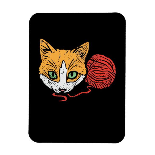 Cats And Yarn Magnet (Vertical)