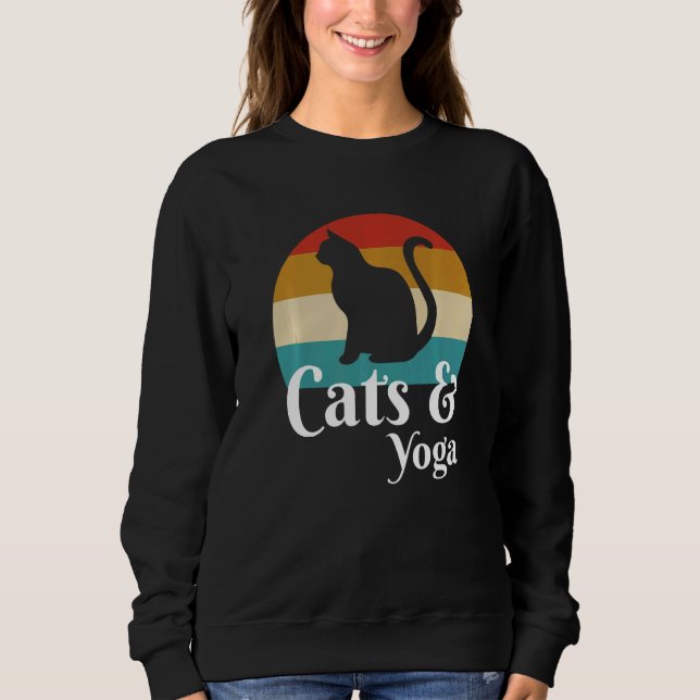 Cats And Yoga  Sweatshirt (Front)