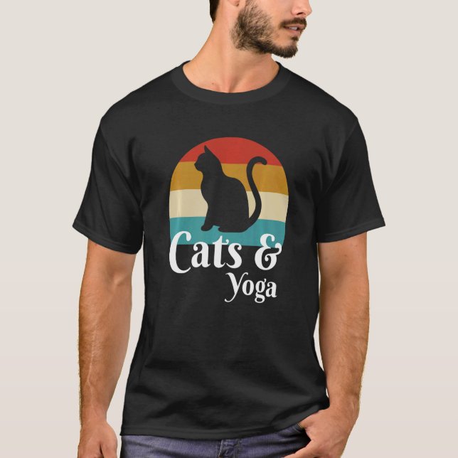 Cats And Yoga  T-Shirt (Front)
