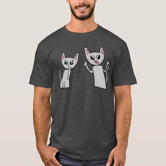 Cats animals pet gray sad crying gift T-Shirt (Front)