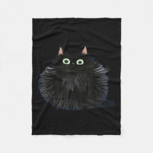 Cats Approval Washed Black Cat Lover Minimal Kitty Fleece Blanket