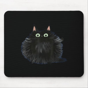 Cats Approval Washed Black Cat Lover Minimal Kitty Mouse Pad