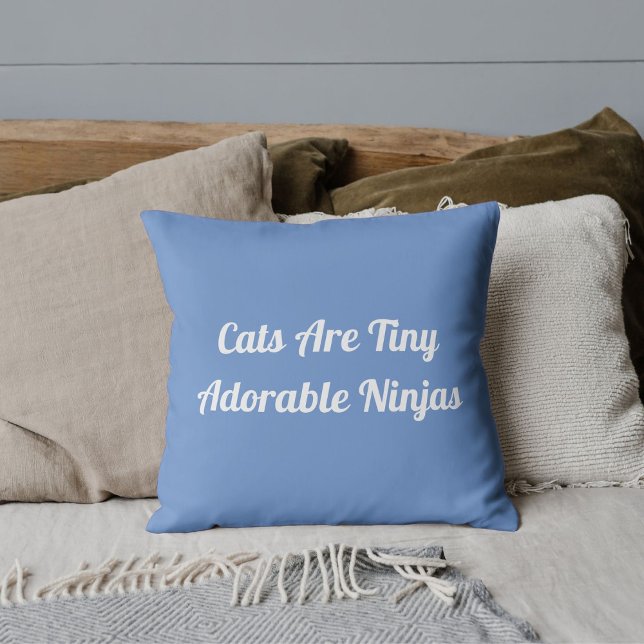Cats Are Adorable Ninjas Customise Cornflower Blue Cushion (Creator Uploaded)