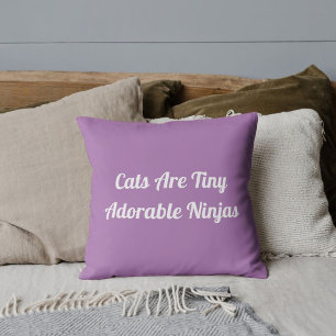 Cats Are Adorable Ninjas Personalised Lavender Cushion