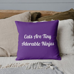 Cats Are Adorable Ninjas Personalised Royal Purple Cushion