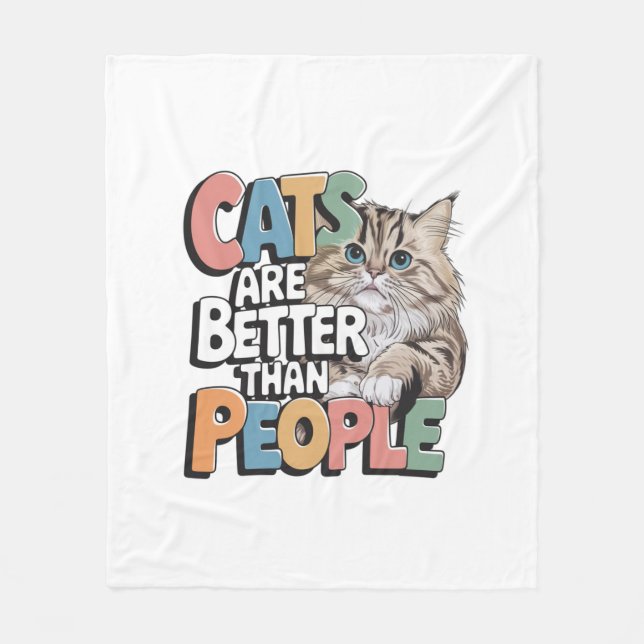 Cats Are Better Than People – Cosy Blanket for Cat (Front)