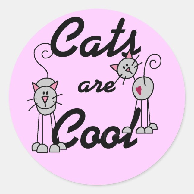 Cats Are Cool Tshirts and Gifts Classic Round Sticker (Front)
