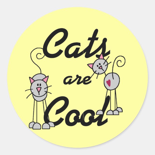 Cats Are Cool Tshirts and Gifts Classic Round Sticker (Front)