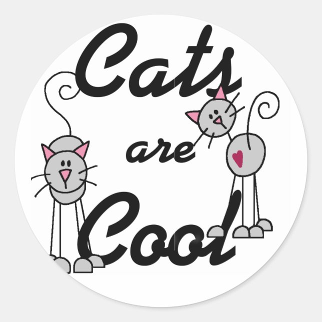 Cats Are Cool Tshirts and Gifts Classic Round Sticker (Front)