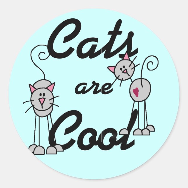 Cats Are Cool Tshirts and Gifts Classic Round Sticker (Front)