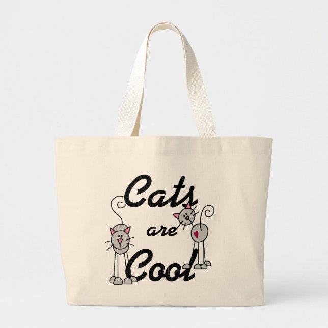 Cats Are Cool Tshirts and Gifts Large Tote Bag (Front)
