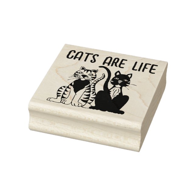 CATS ARE LIFE CAT RUBBER STAMPS STAMP (Stamp)