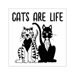 CATS ARE LIFE CAT RUBBER STAMPS STAMP