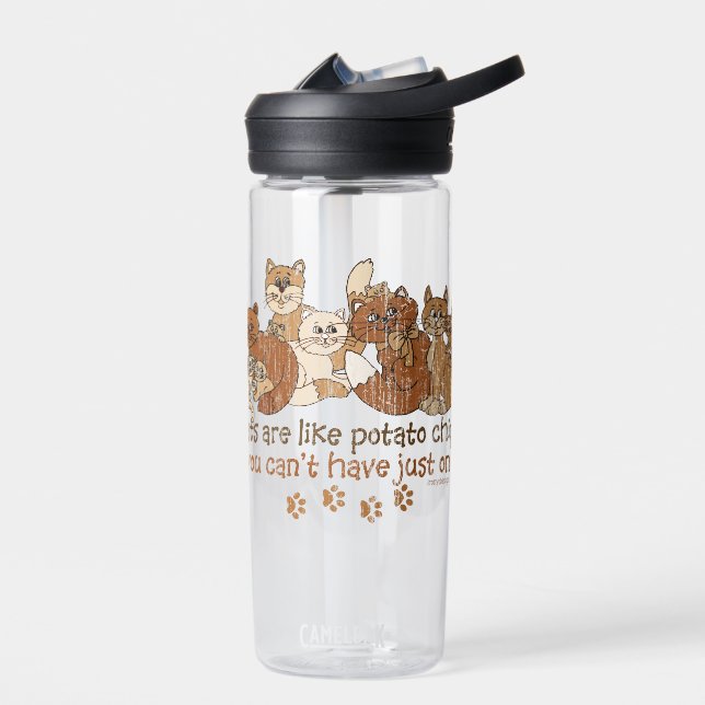 Cats are like potato chips Cute Water Bottle (Left)