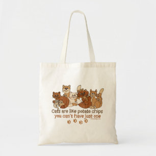 Cats are like potato chips Distressed Tote Bag