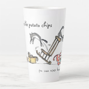 Cats are like potato chips /Personalised Funny Cat Latte Mug