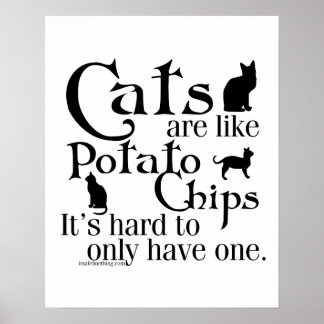 Cats are like potato chips... poster