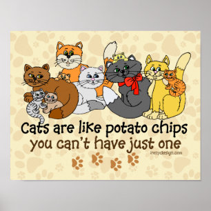 Cats are like potato chips poster