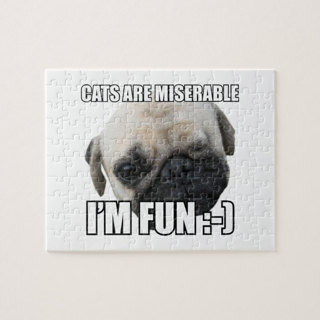 CATS ARE MISERABLE I'M FUN :-) MEME JIGSAW PUZZLE (Horizontal)