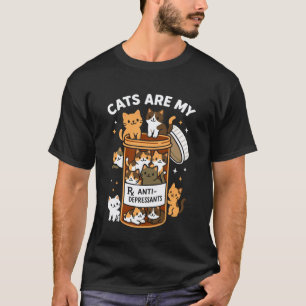 Cats are My Anti Depressants Mental Health Animal T-Shirt