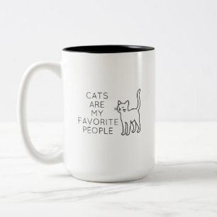Cats are my favorite people Two-Tone coffee mug