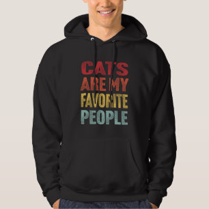 Cats Are My Favorite People Vintage Cats Heart Hoodie