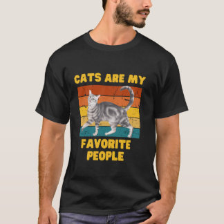 Cats Are My Favourite People, Vintage 1970s Style  T-Shirt