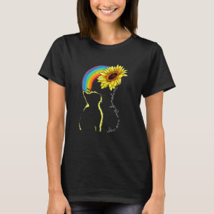 Cats Are My Sunshine Sunflower Rainbow Cat T-Shirt