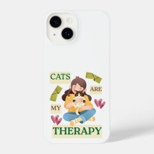 Cats Are My Therapy – Cute Cat Lover Design  iPhone 14 Case