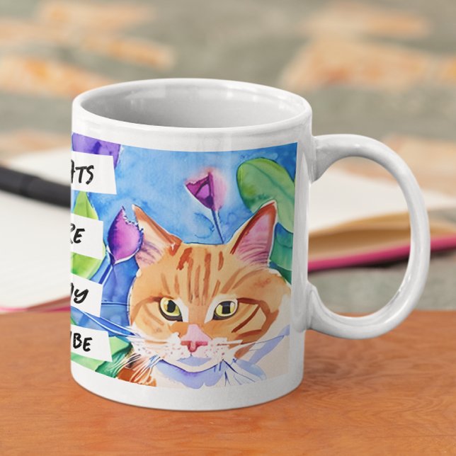 Cats are My Tribe | Orange Cat and Flowers Coffee Mug (Creator Uploaded)