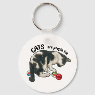 CATS are People Too, Cat and MARBLES Key Ring