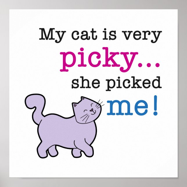 Cats Are Picky Funny Cat Saying Poster (Front)