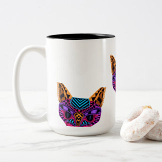 Cats are pure happiness Two-Tone coffee mug