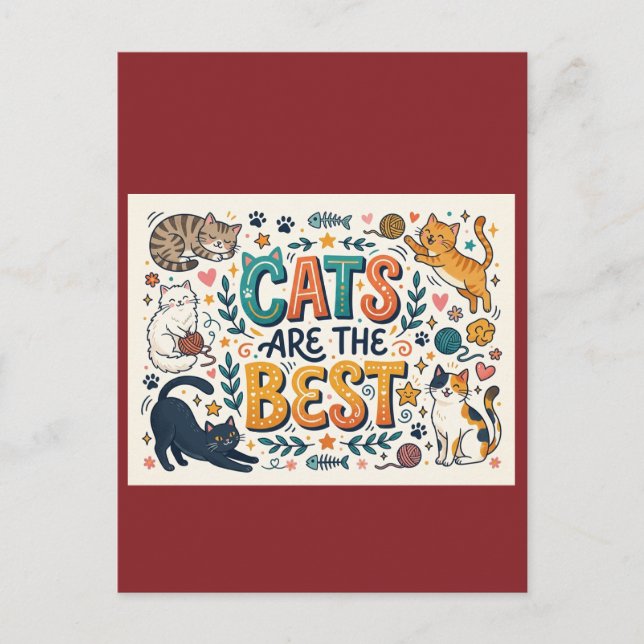 Cats Are the Best Postcard (Front)