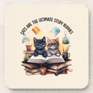 Cats Are The Ultimate Study Buddies Coaster