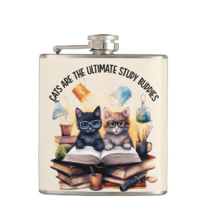 Cats Are The Ultimate Study Buddies Hip Flask