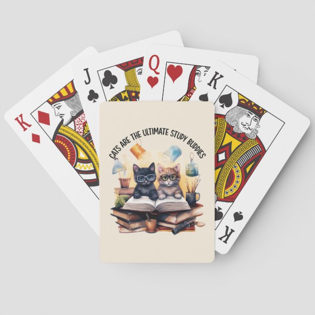 Cats Are The Ultimate Study Buddies Playing Cards (Back)