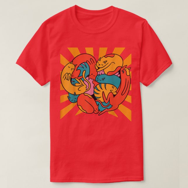Cats as Heart Cat  T-Shirt (Design Front)