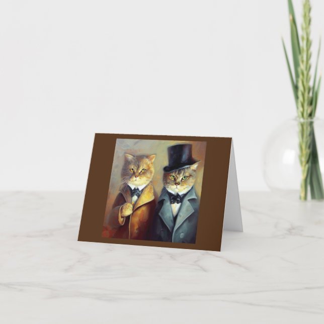 Cats As Holmes and Watson Card (Front)