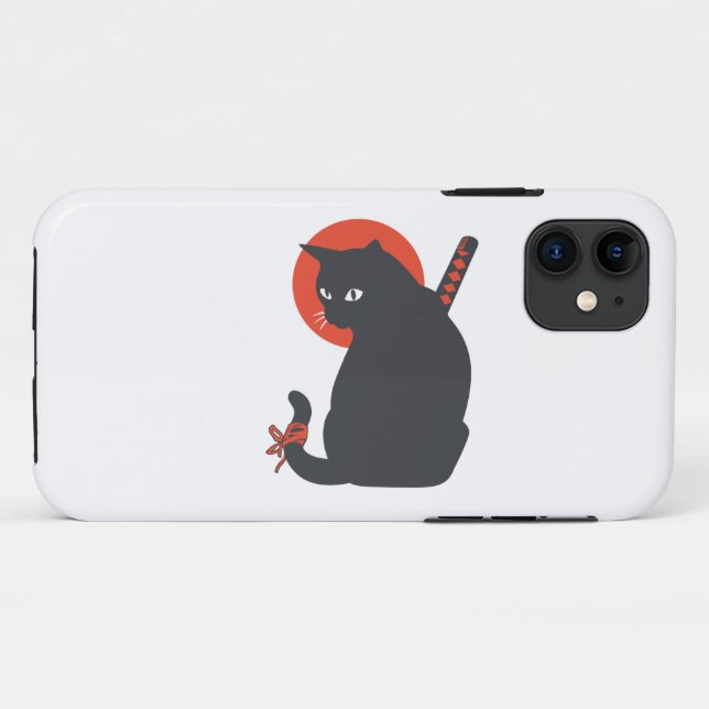 Cats as Warrior Samurai - Choose background colour Case-Mate iPhone Case (Back (Horizontal))