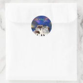 Cats at Piano Classic Round Sticker (Bag)